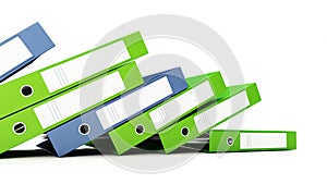 Office binders on a white background 3D illustration, 3D rendering
