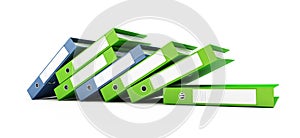 Office binders on a white background 3D illustration, 3D rendering