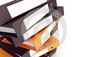 Office binders on a white background 3D illustration, 3D rendering