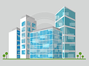 Office Block Displays Corporate Cityscape 3d Illustration