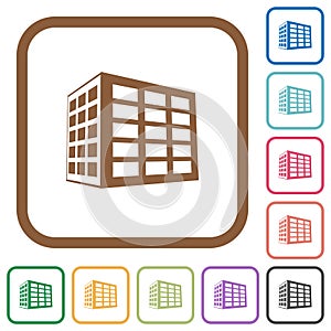 Office block simple icons