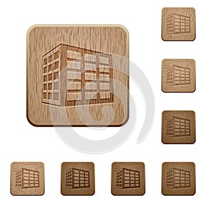 Office block wooden buttons