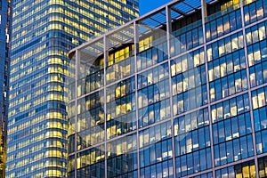 Office building background in Canary Wharf, London