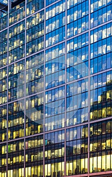 Office building background in Canary Wharf, London