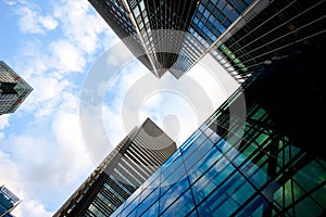 Office building background in Canary Wharf, London