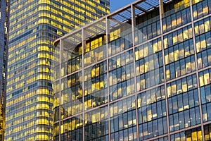 Office building background in Canary Wharf, London