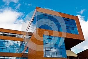 Office building and blue sky