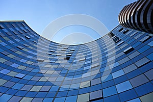 Office building on a blue sky background