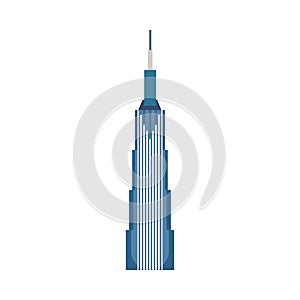 Office building business city concept vector icon. Modern exterior architecture glass skyscraper commercial