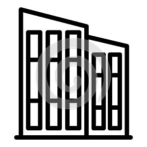 Office building center icon outline vector. Modern city