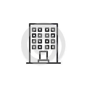Office building construction line icon