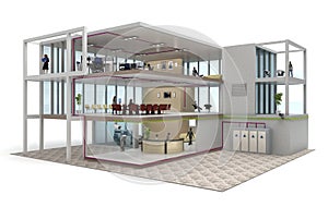 Office building cutaway