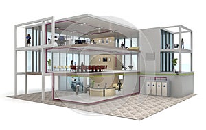 Office building cutaway photo