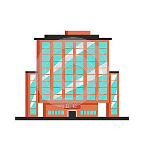 Office building. Flat vector illustration. Constructivism style