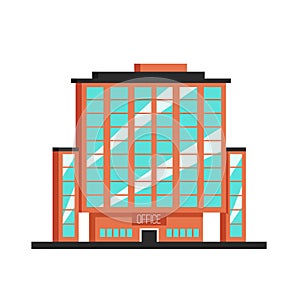 Office building. Flat vector illustration. Constructivism style photo
