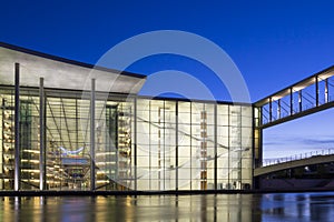 Office Building of germany Parliament at Twilight Hour photo