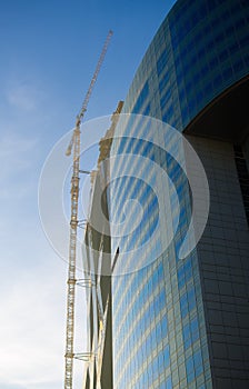 Office building and high crane