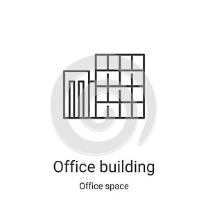 office building icon vector from office space collection. Thin line office building outline icon vector illustration. Linear