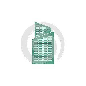 Office building isolated. city architecture sign. Business structure is on white background. construction icon