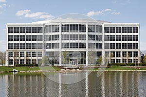 Office building with lake