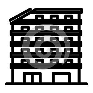 Office building line icon. Architecture vector illustration isolated on white. Business center outline style design