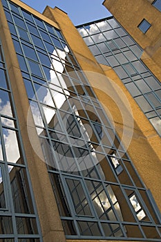 Office building; steel, glass and brick