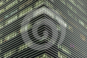 Office building tower in night scene