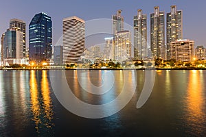 Office building water front night view