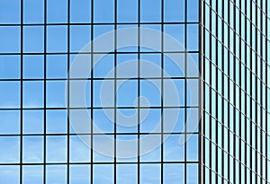 Office building windows in grid