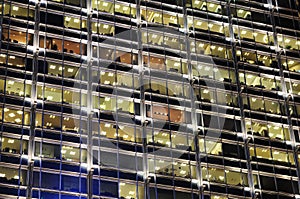 Office building windows at night