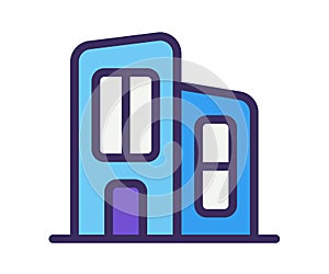 Office building working space single isolated icon with filled line style