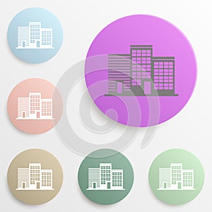 office buildings badge color set. Simple glyph, flat vector of web icons for ui and ux, website or mobile application