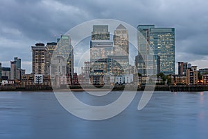 Office buildings in Canary Wharf in London