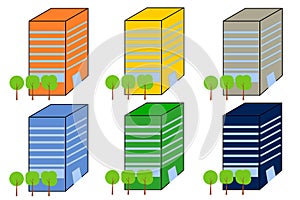 Office Buildings in different Color Variations