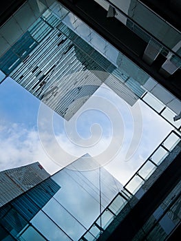 Office buildings, looking-up