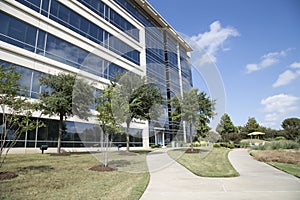 Office buildings and nice landscapes