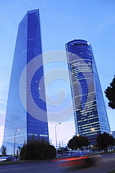 Office buildings at night