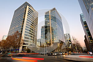 Office buildings at Nueva Las Condes business center in Santiago photo