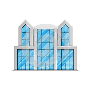 Office business building isolated Flat in style on a white background vector illustration