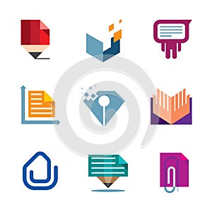 Office business document symbol of entrepreneur creativity logo icon