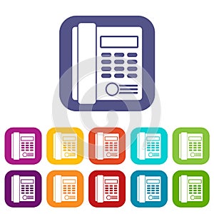 Office business keypad phone icons set