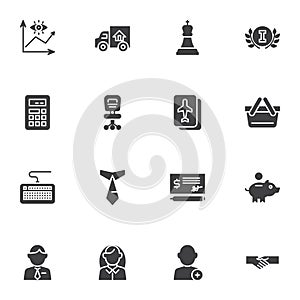 Office business vector icons set