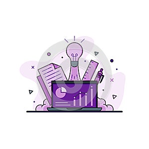 Office business work idea process creative illustration vector