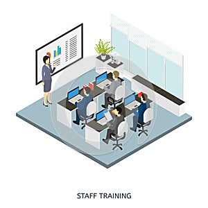 Office Cabinet Isometric Composition