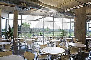 Office cafeteria view in modern building. photo