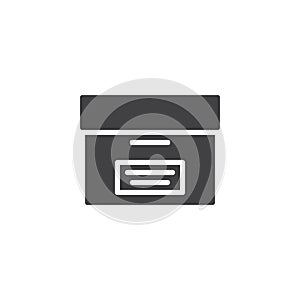 Office cardboard box vector icon