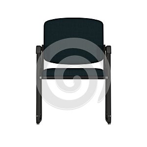 The office chair is black on a white background. Isolate