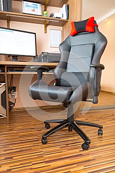 Office chair at computer desk