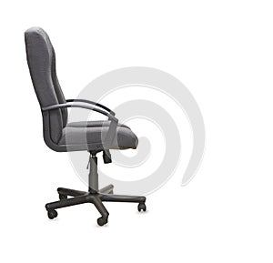 office chair from gray cloth over white