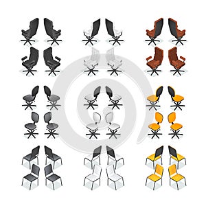 Office Chair Icon Set